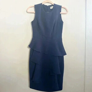 Eliza j navy ruffled sheath dress 0 petite